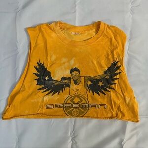 Yellow Birdman Crop Top
